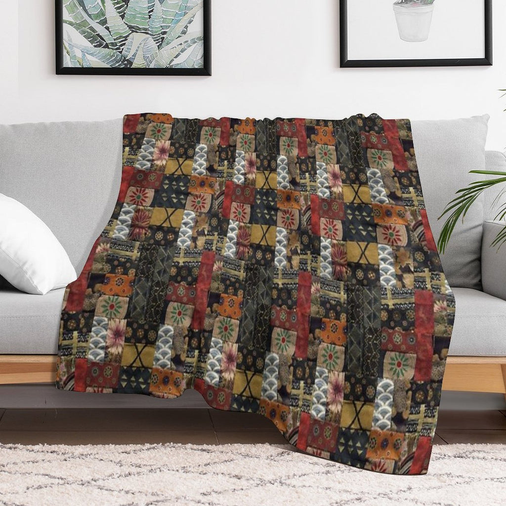 Patchwork Quilt Multi-functional Throw Blanket