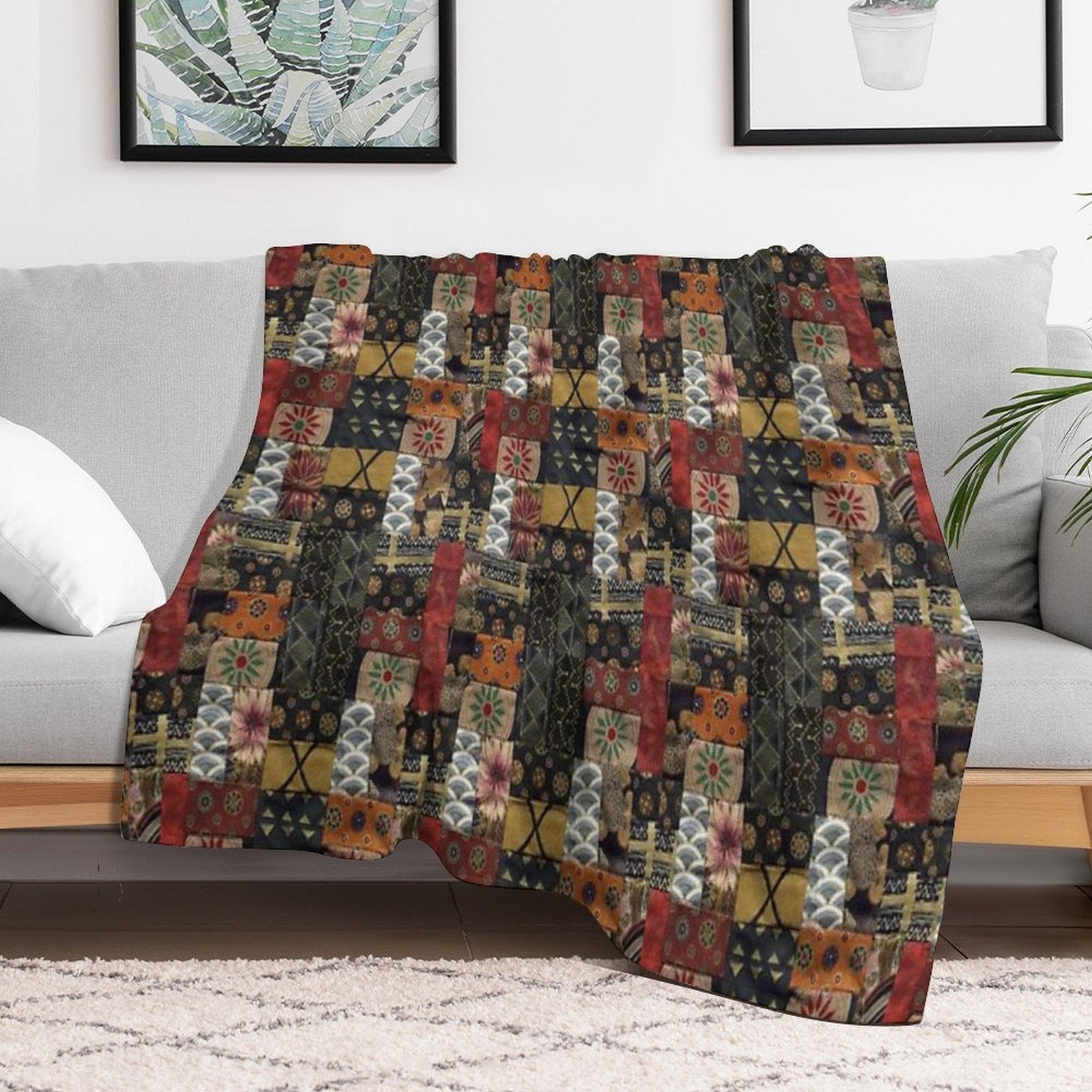 Patchwork Quilt Multi-functional Throw Blanket