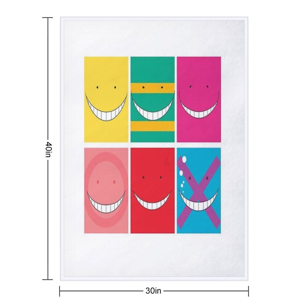 Faces - Assassination Classroom Machine-washable Throw Blanket