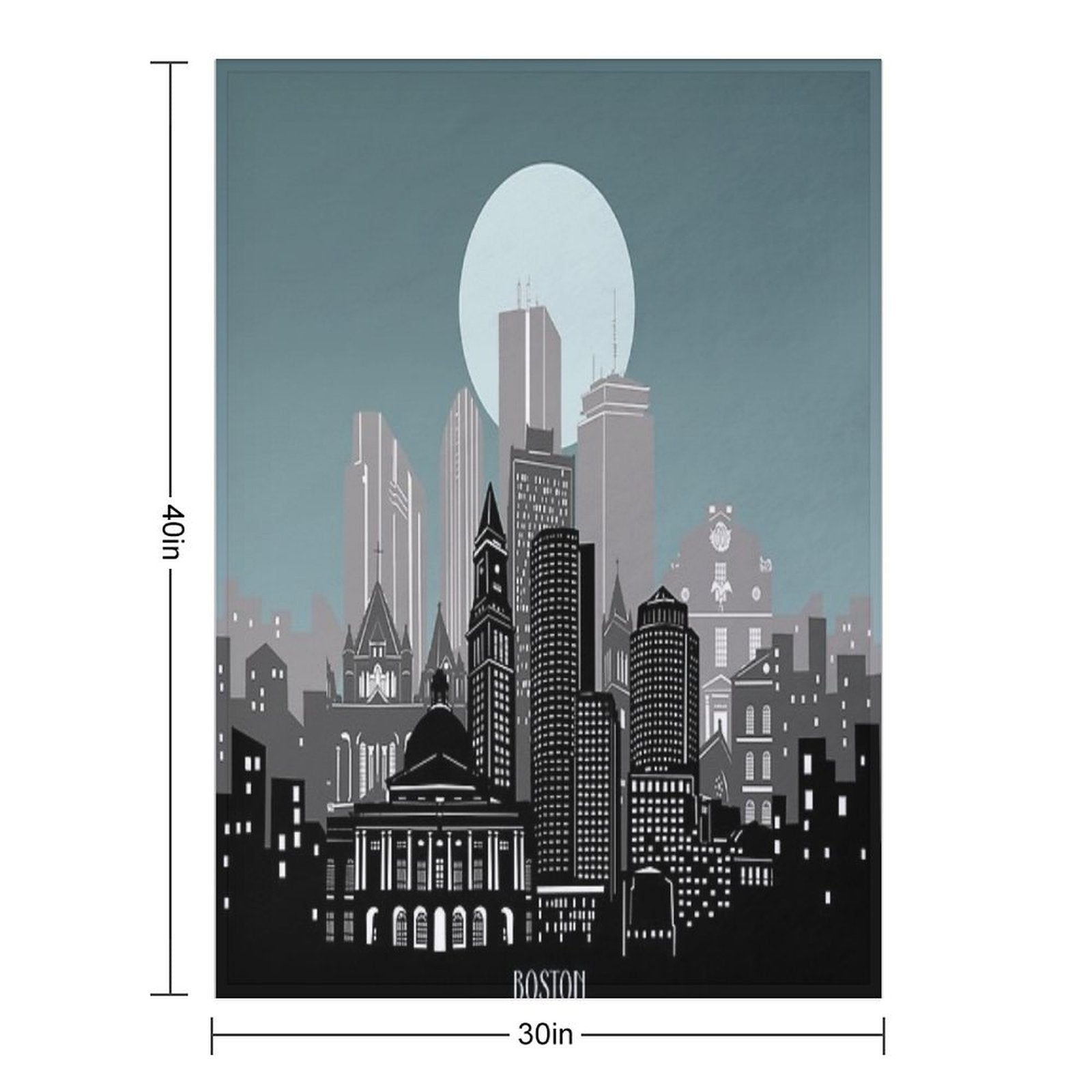 Boston Skyline Premium Throw Blanket