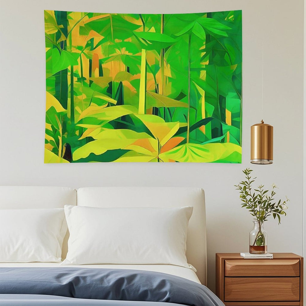 Lush Tropical Foliage Tapestry