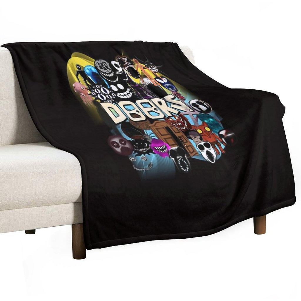 Doors All The Entities New Doors Game Update Multi-functional Throw Blanket