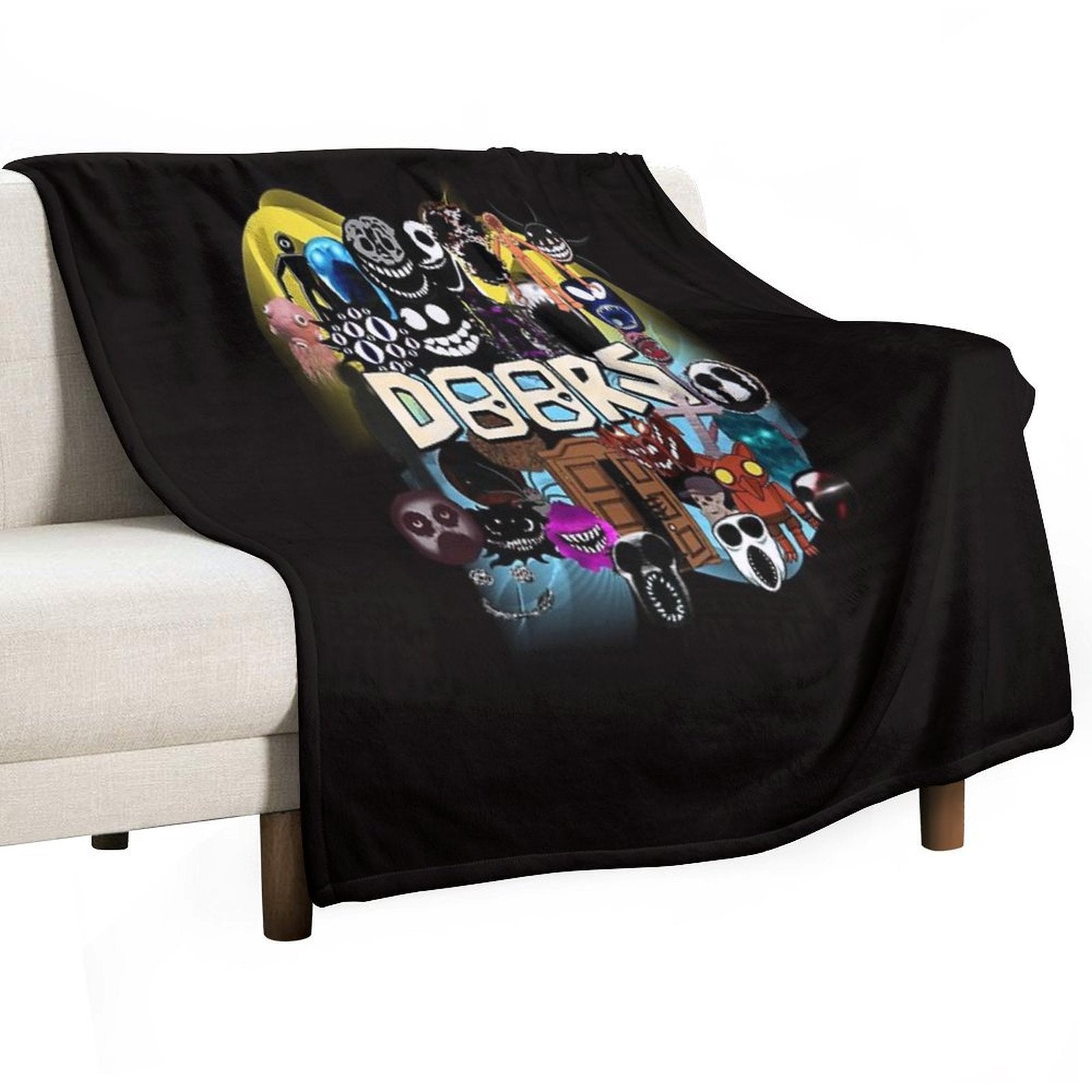 Doors All The Entities New Doors Game Update Multi-functional Throw Blanket