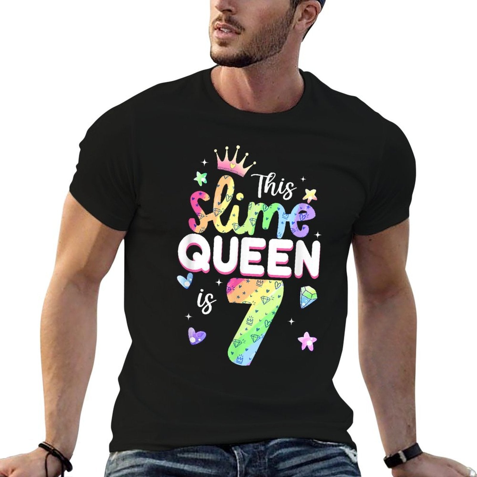 This Slime Queen Is 7 Year Old 7th Birthday For Girls  Breathable T-Shirt
