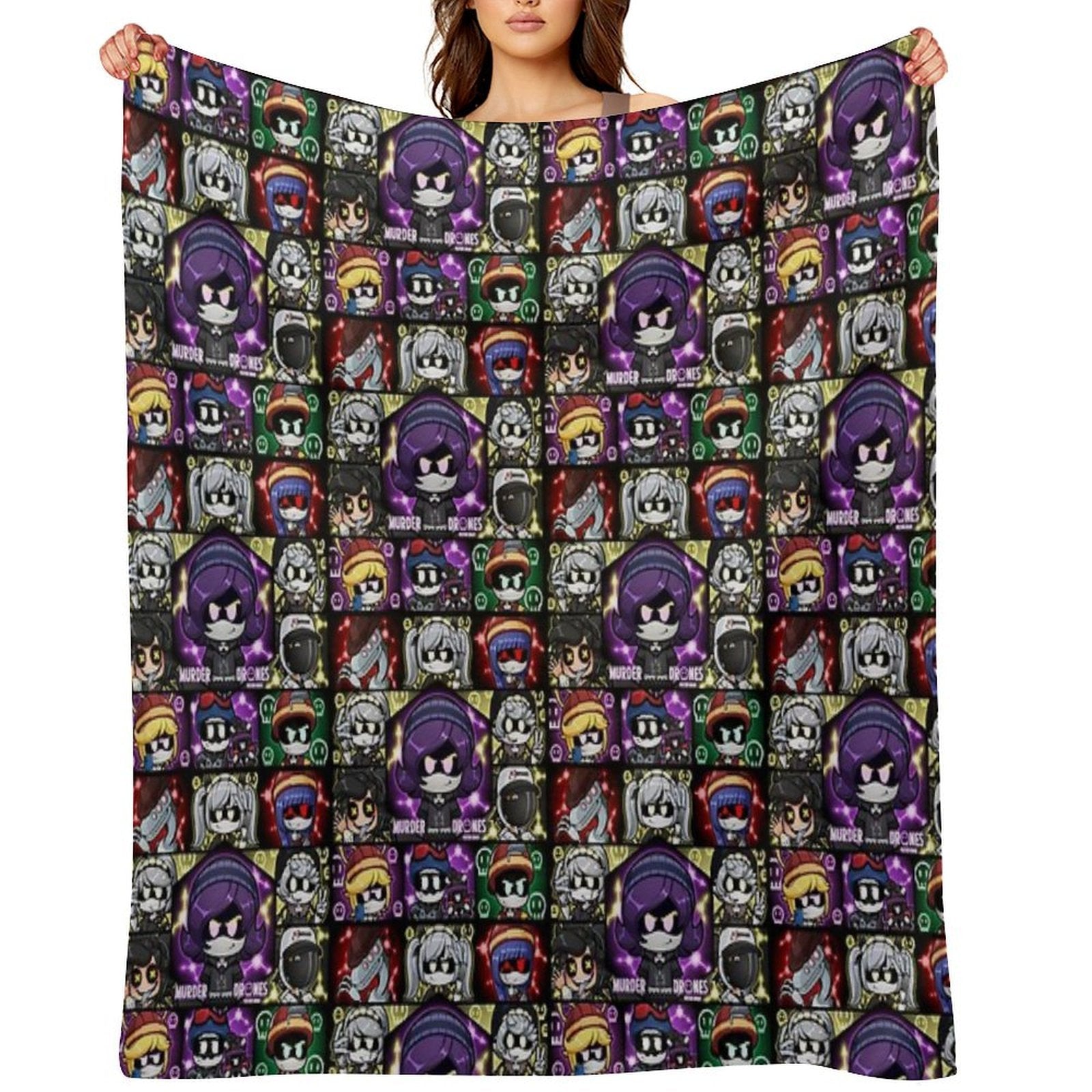 Murder Drones Fanart Chibis Durable Throw Blanket