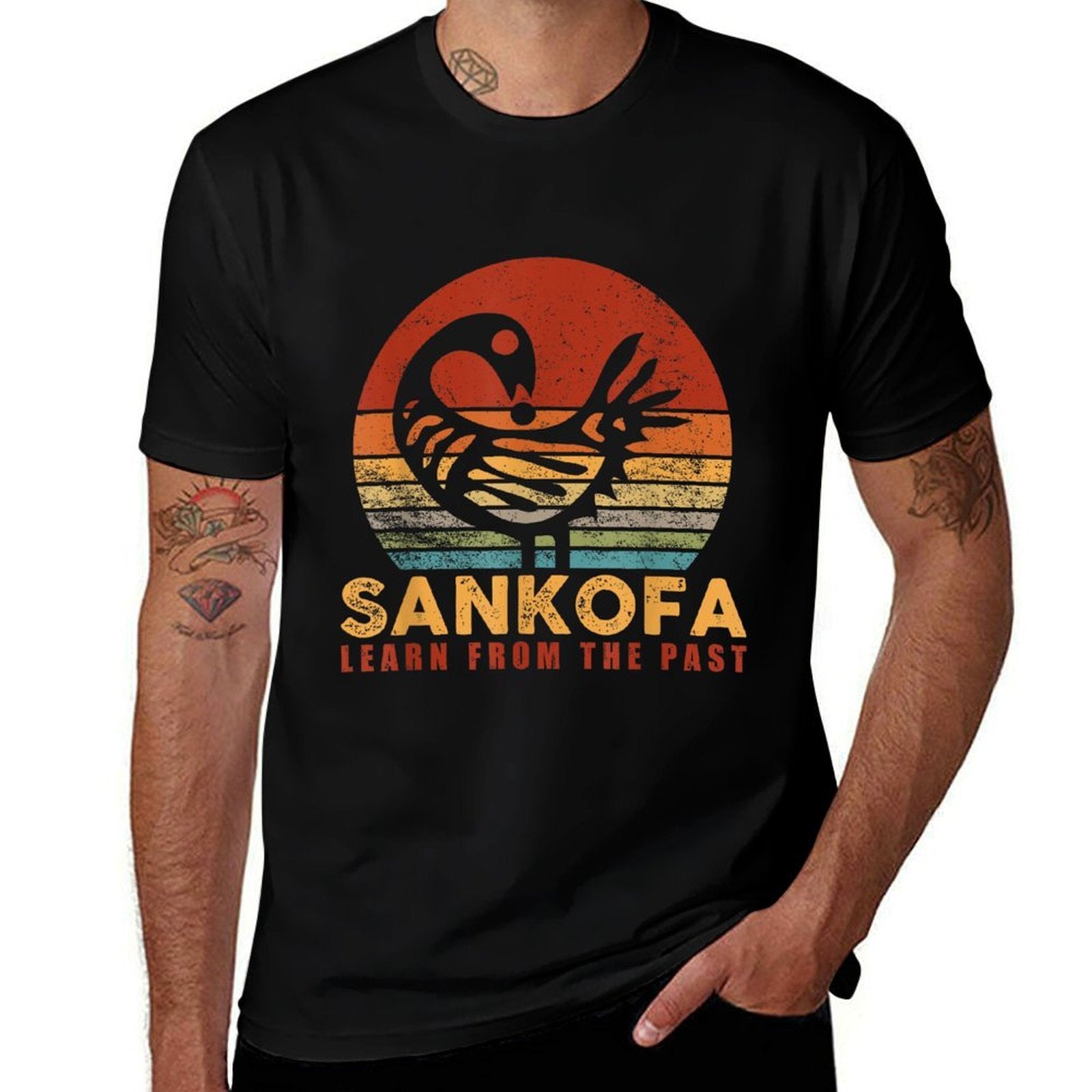 Sankofa Learn From The Past African Bird Pattern  Easy-care T-Shirt