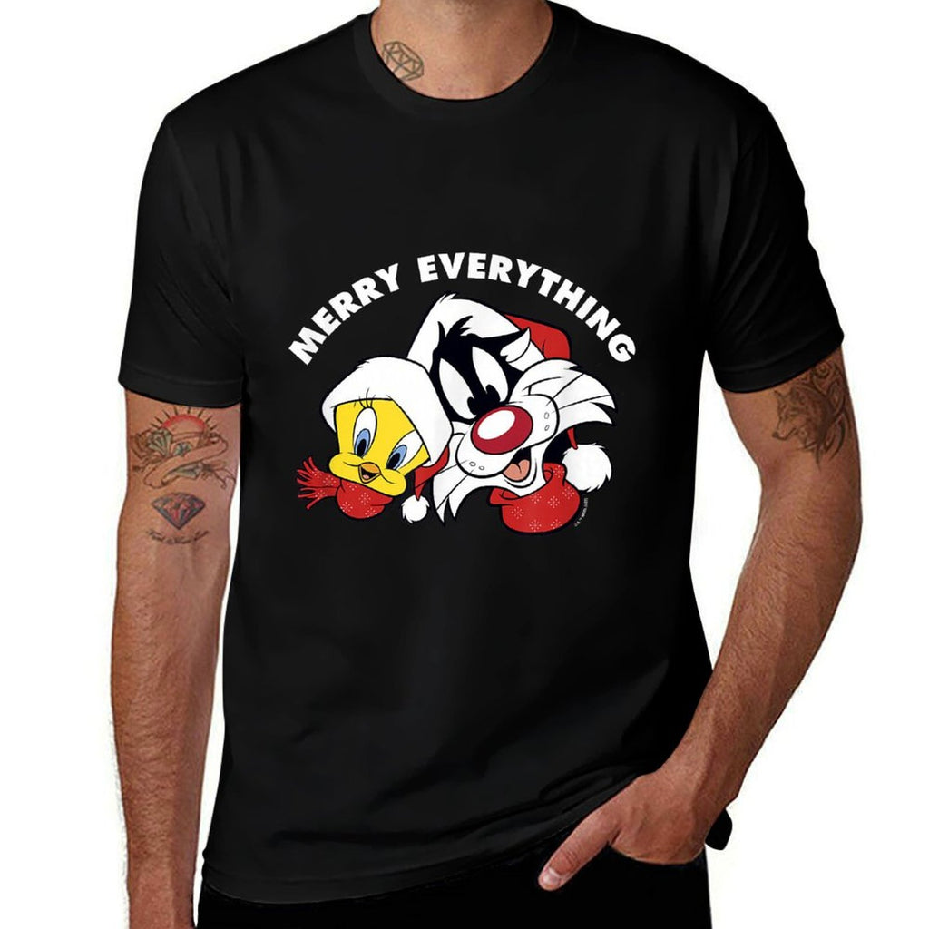Looney Tunes Sylvester And Tweety Merry Everything Christmas  Odor-resistant T-Shirt