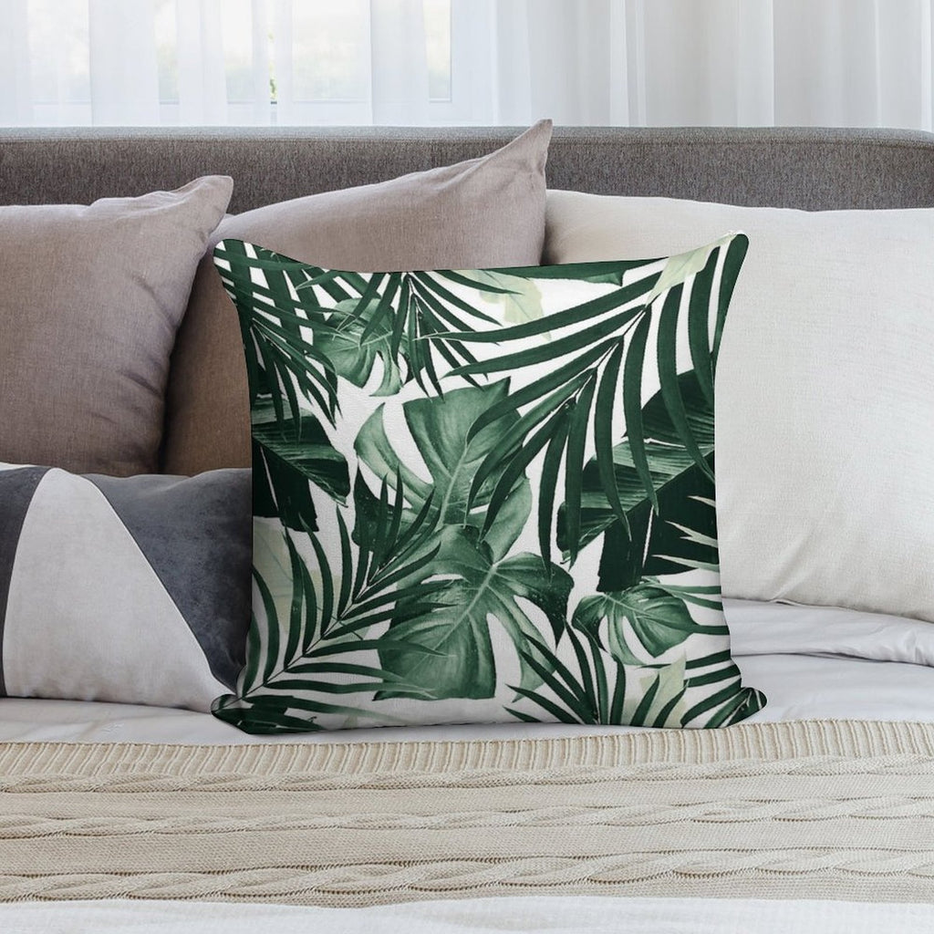 Tropical Jungle Leaves Pattern #4 #tropical #decor #art Soft Ultra-Soft Texture Throw Pillow