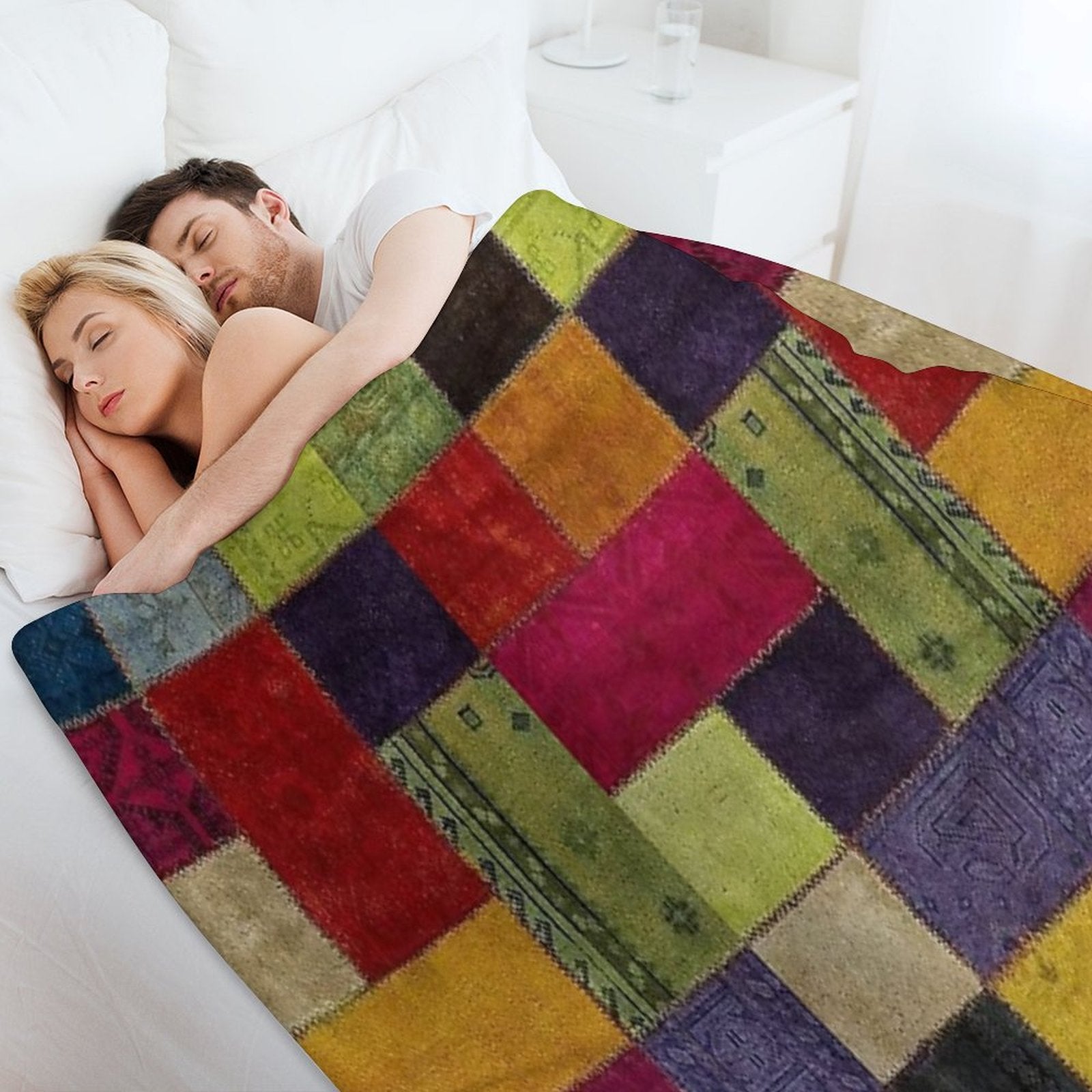 Tradional Oriental Rug Collage Easy Care Throw Blanket