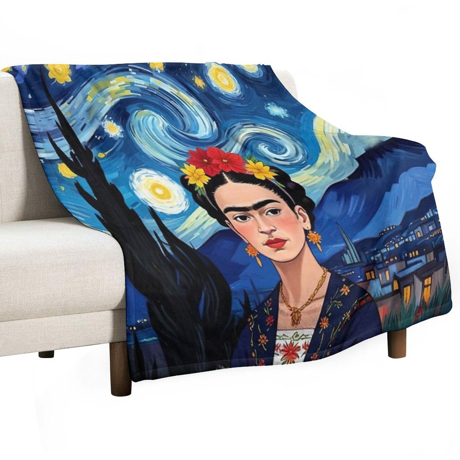 Frida Kahlo  The Starry Night Anti-pilling Throw Blanket