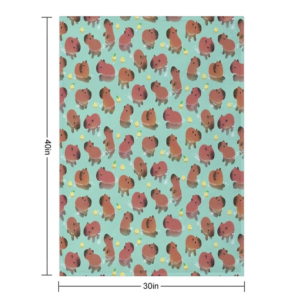 Capybath Time Versatility Throw Blanket