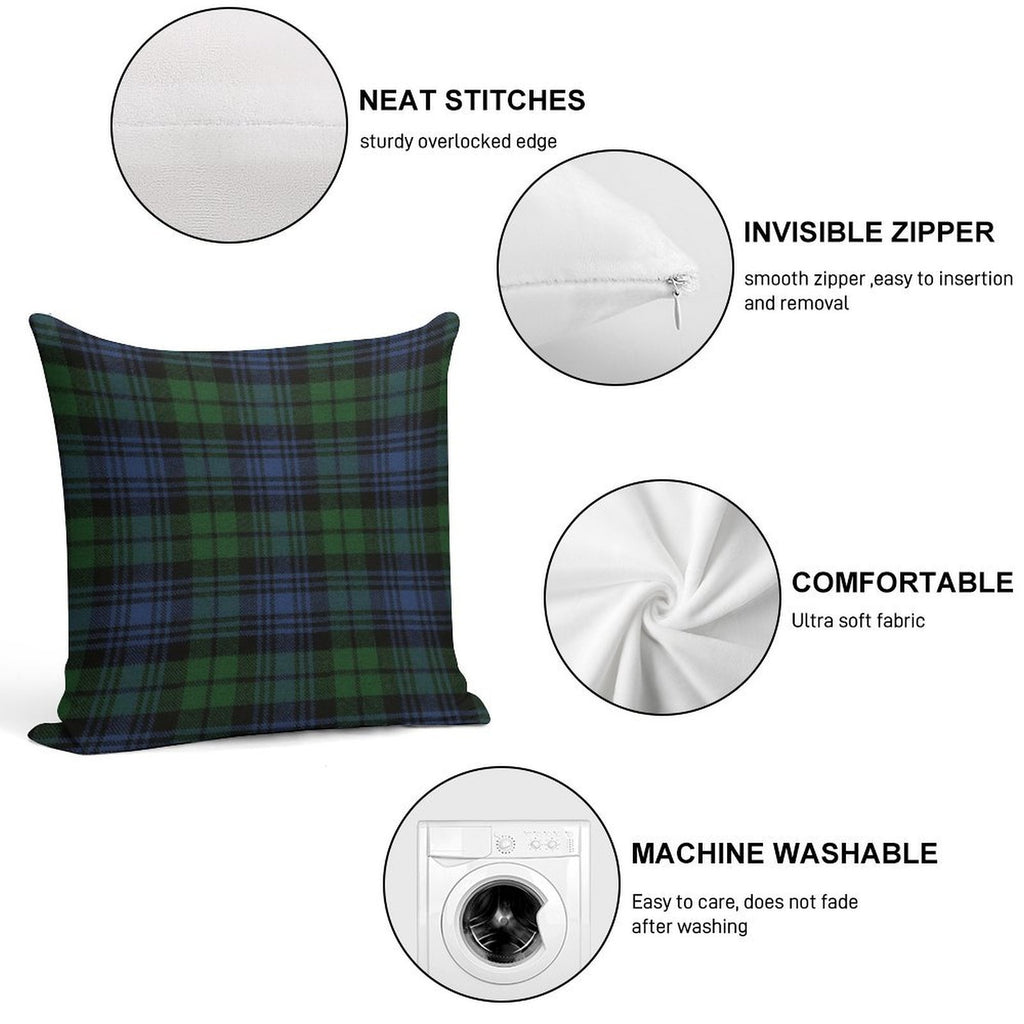 Black Watch Ancient  Original Scottish Tartan Soft High-Density Material Throw Pillow