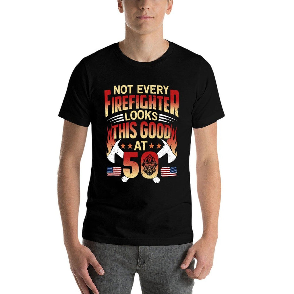 Funny Firefighter 50th Birthday Gift Vintage Gift  High-quality Stitching T-Shirt