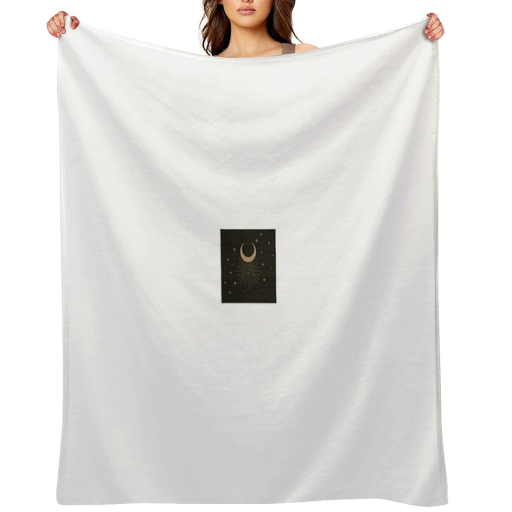 Mystical Eye & Crescent Moon Symbol Travel-friendly Throw Blanket
