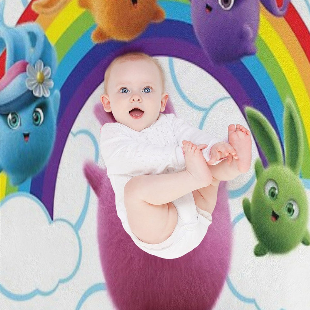 Sunny Bunnies - Rainbow Bunnies Compact Throw Blanket