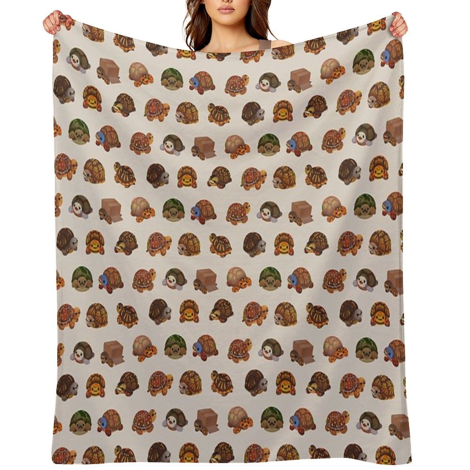 Box Turtle Plush Throw Blanket