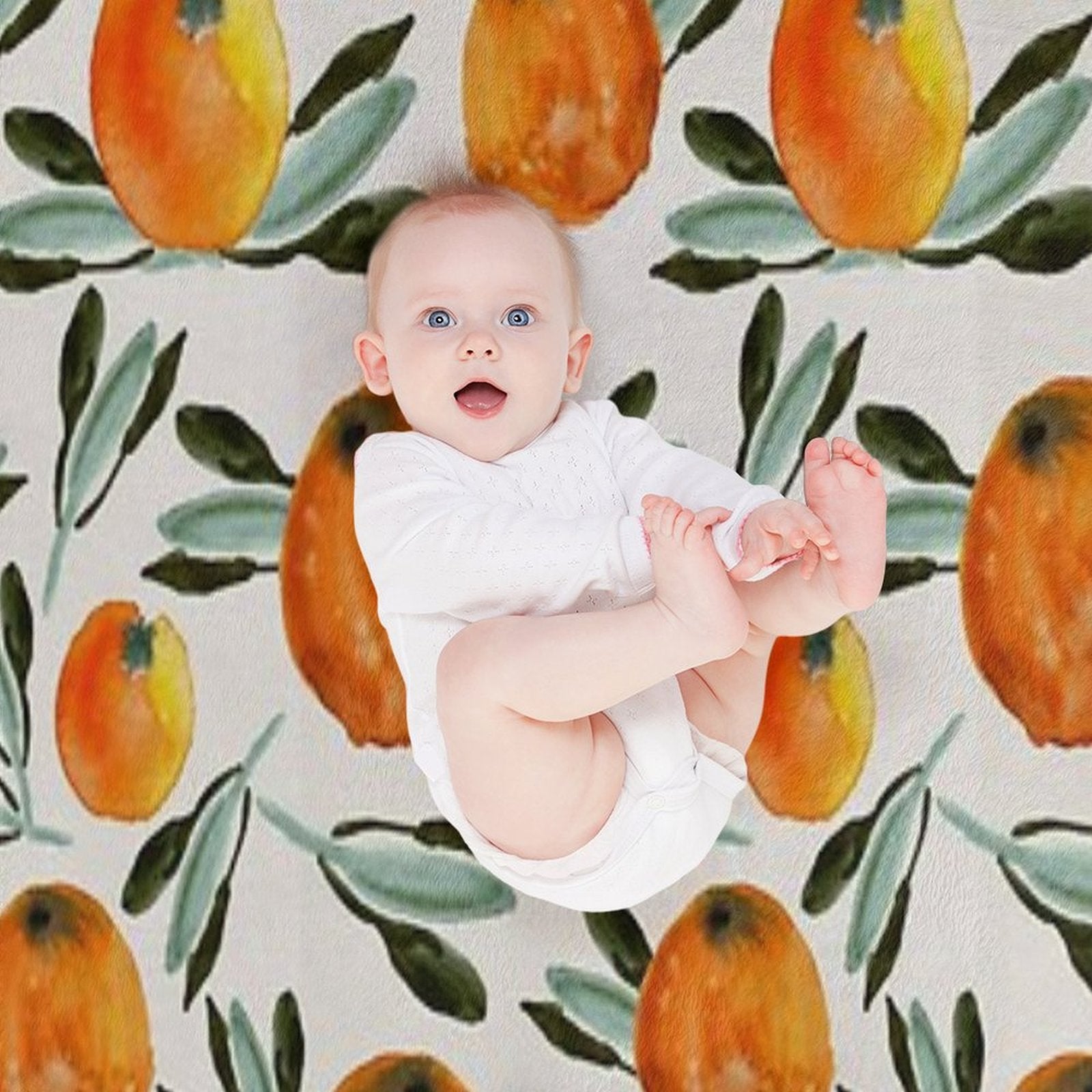 Sunny Orange Sustainable Throw Blanket