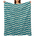 Copy of Stars And Stripes Teal Blue Fun Colourful Pattern Quick-dry Throw Blanket