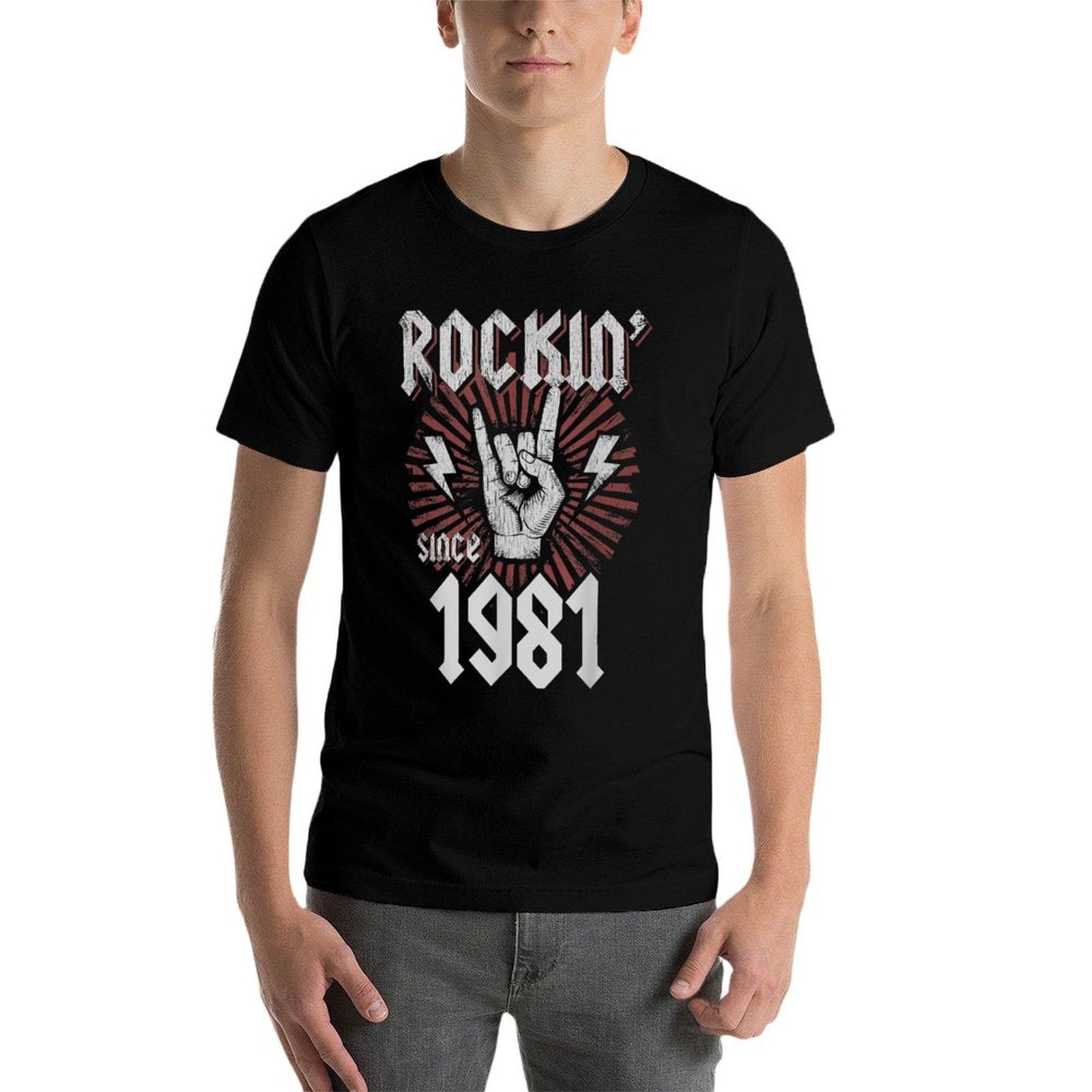 Rockin Since 1981 40 Year Old Rocker 40th Birthday  Moisture-wicking T-Shirt