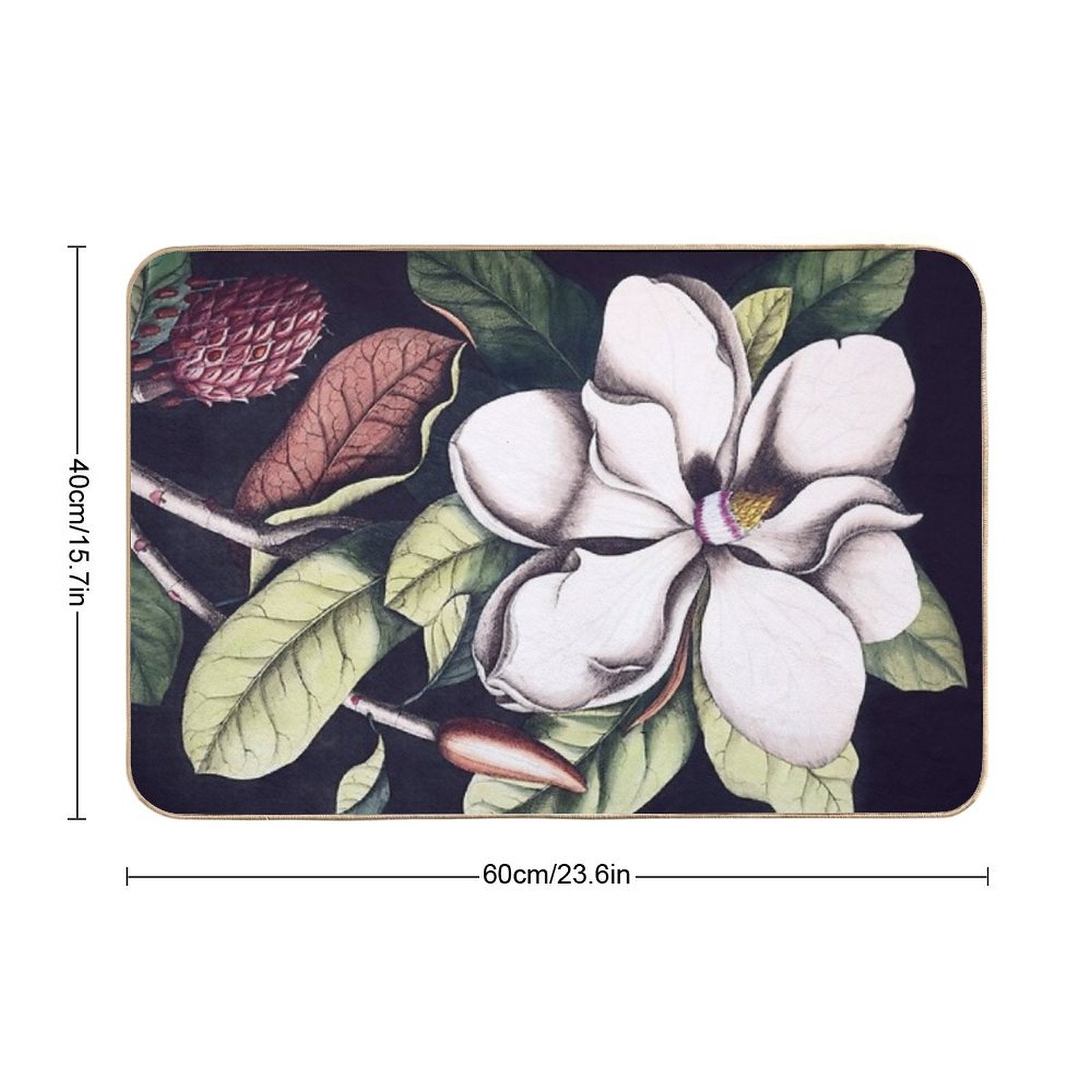 Magnolia Flower  Easy To Clean Bath Mat