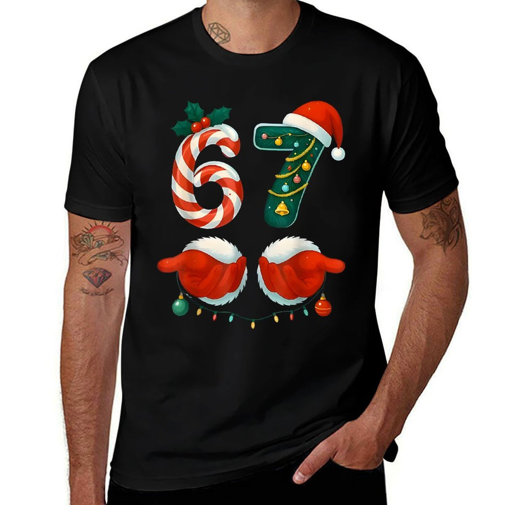 67 Meme Six Seven for Kids Women Men Boys Girls Christmas  Slim-fit Cut T-Shirt