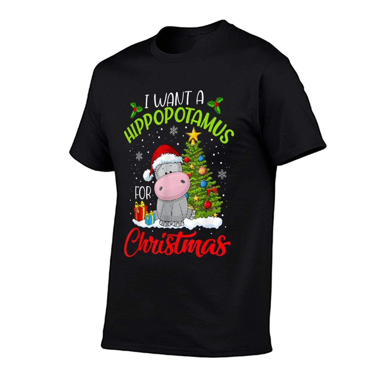 I Want A Hippopotamus for Christmas  Polyester Blend T-Shirt