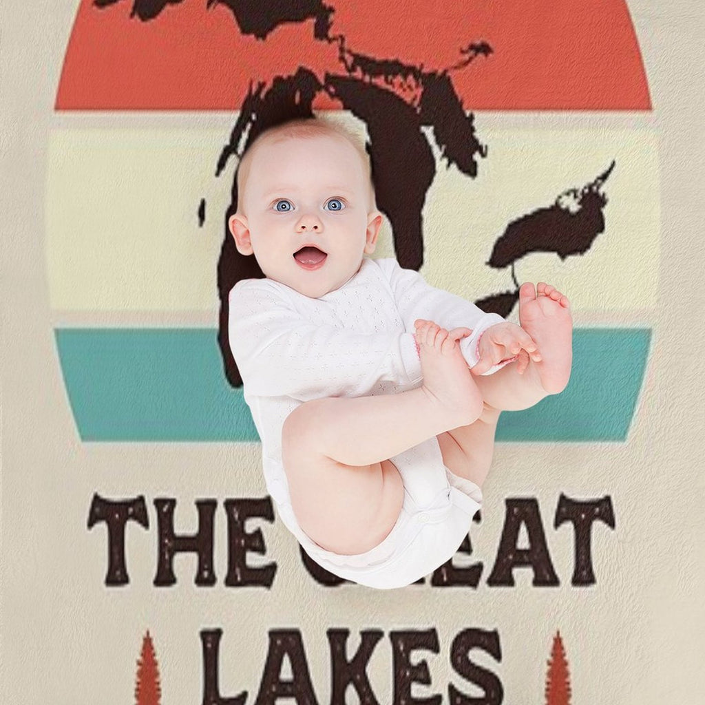 Great Lakes National Park Hiking Retro Multi-functional Throw Blanket