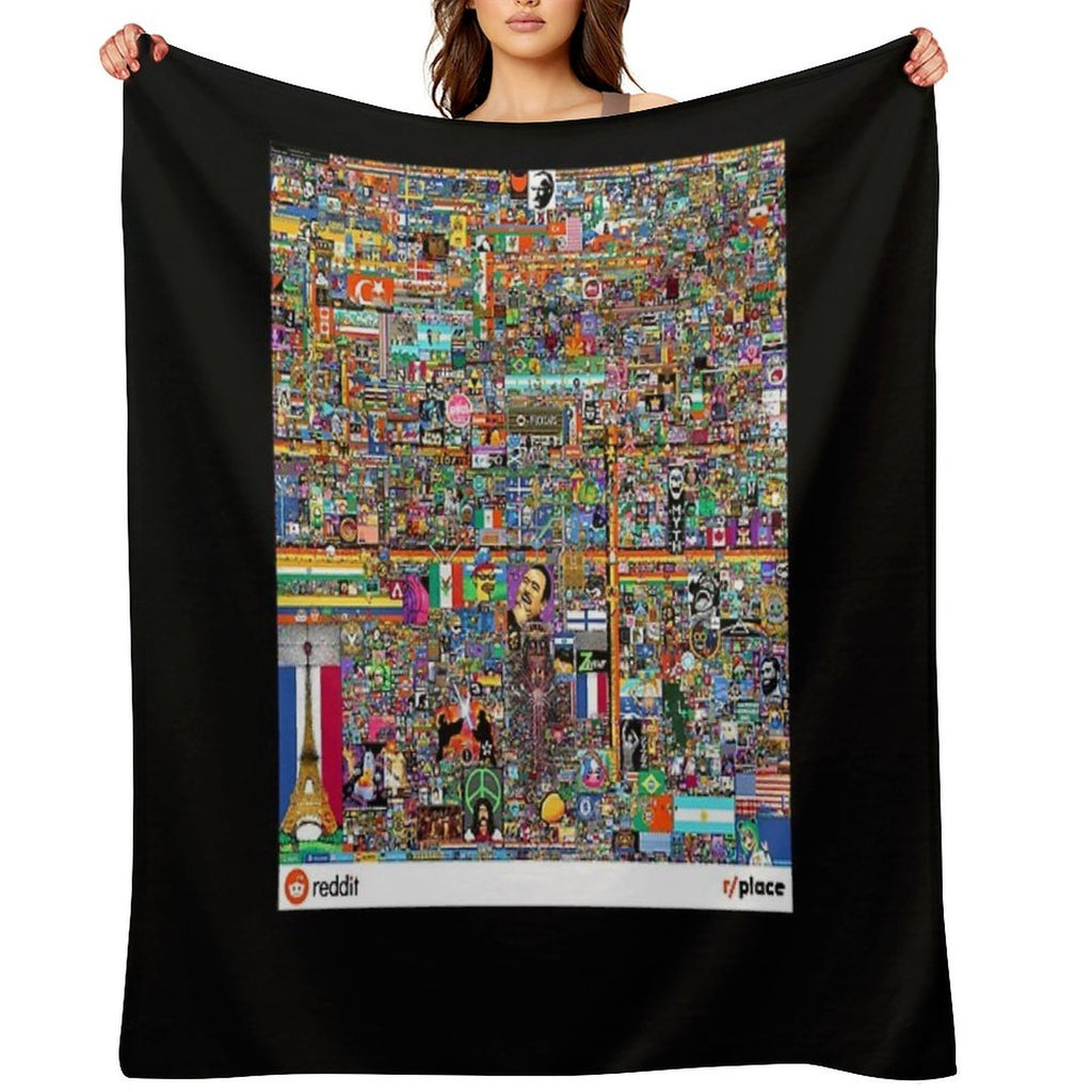 Rplace - Reddit Digital Art - 2022 Sustainable Throw Blanket