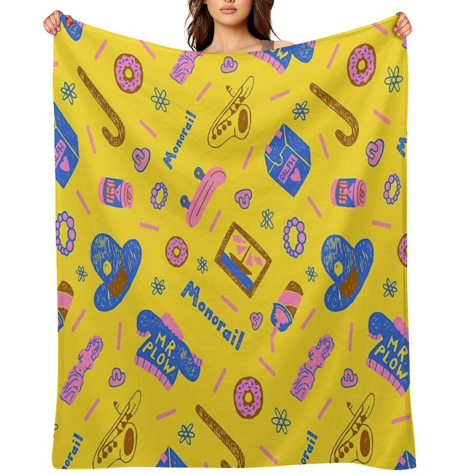 Comprehensive Simpsons Pattern Premium Throw Blanket