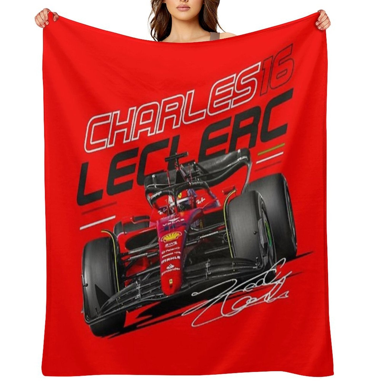 Charles Leclerc Scuderia Ferrari 2022 Versatility Throw Blanket