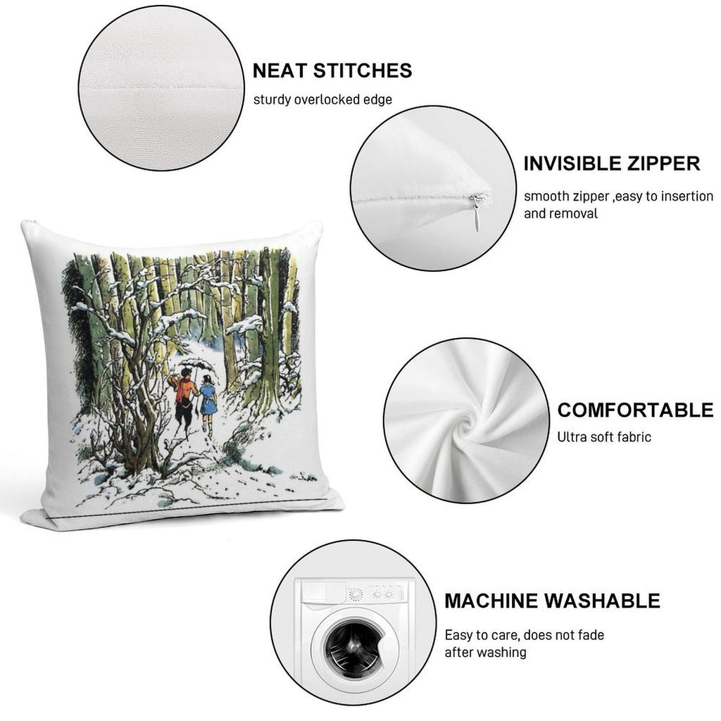 Narnia The Lion The Witch And The Wardrobe Original Illustration Soft Bedroom Essential Throw Pillow