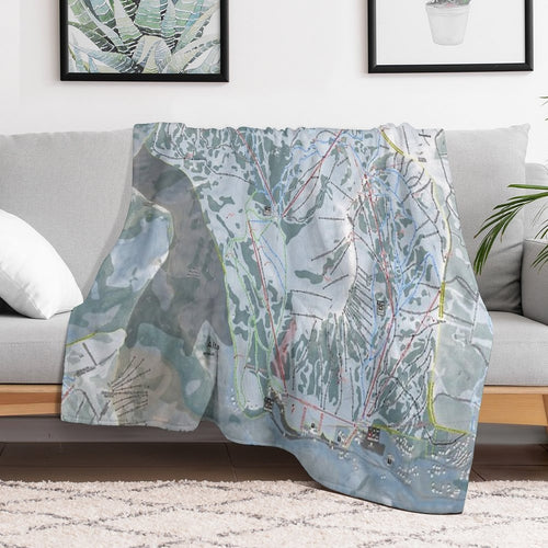 Alta Ski Resort Trail Map Wrinkle-free Throw Blanket