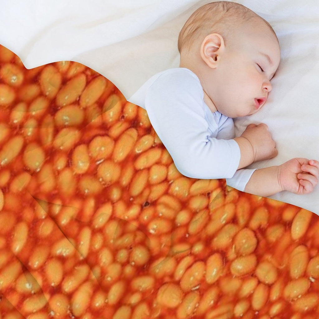 Baked Beans In Things Pattern Sustainable Throw Blanket