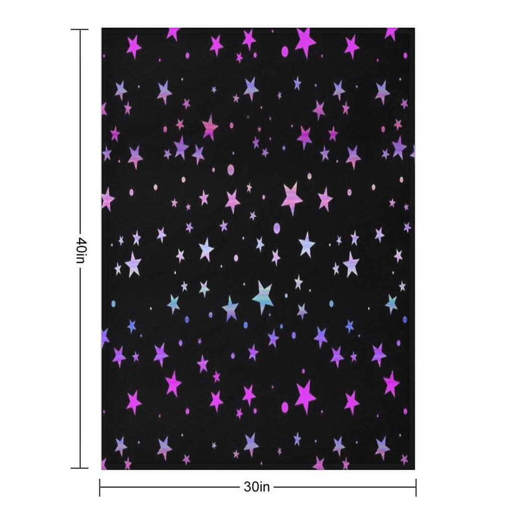 Pastel Starry Colorful Rainbow Stars Compact Throw Blanket
