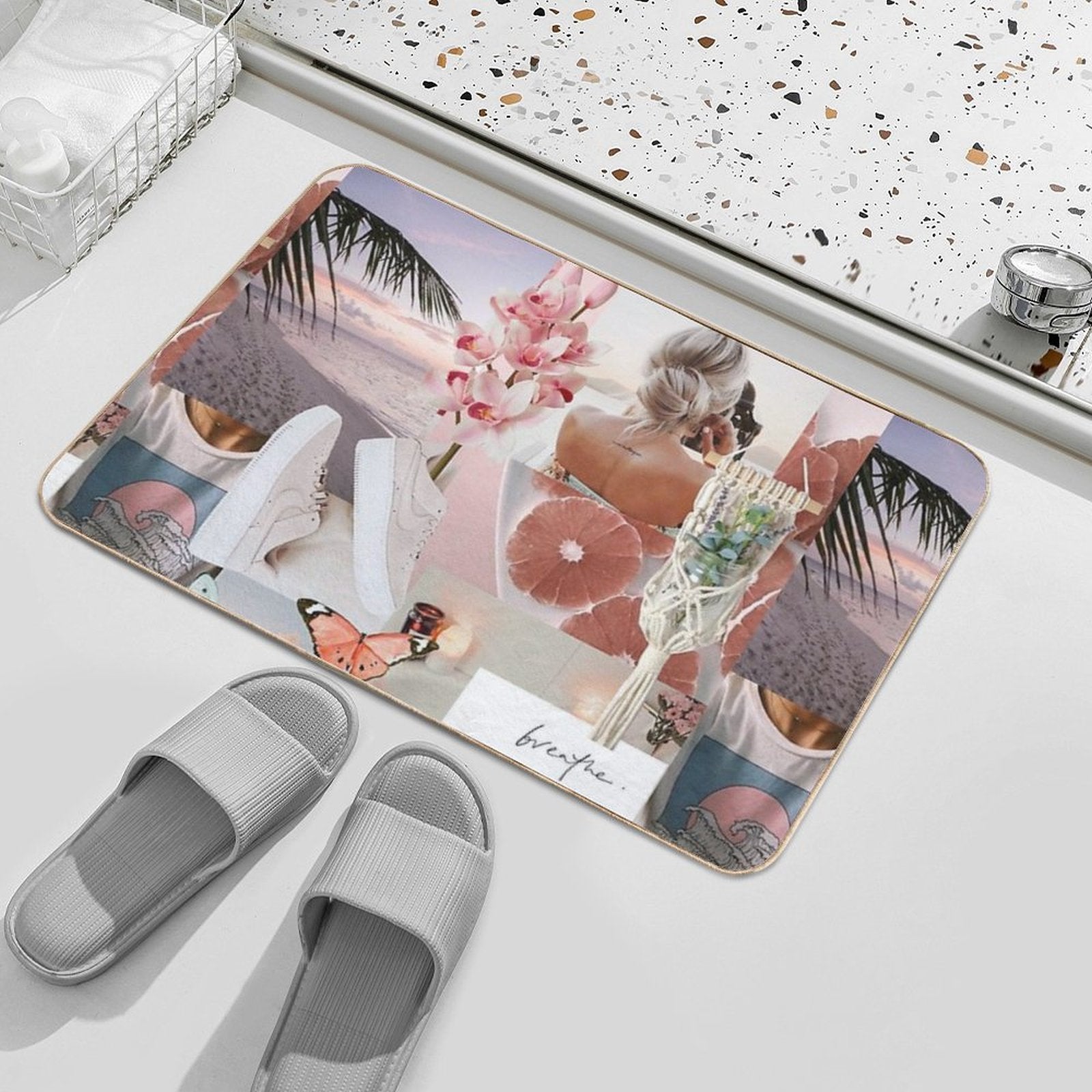 Pale Pink Bath  Absorbent Bath Mat