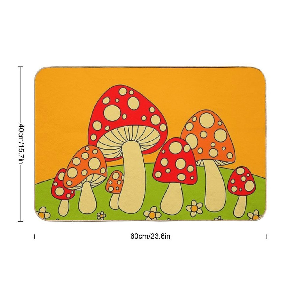 Mushrooms  Rapid-Drying Bath Mat