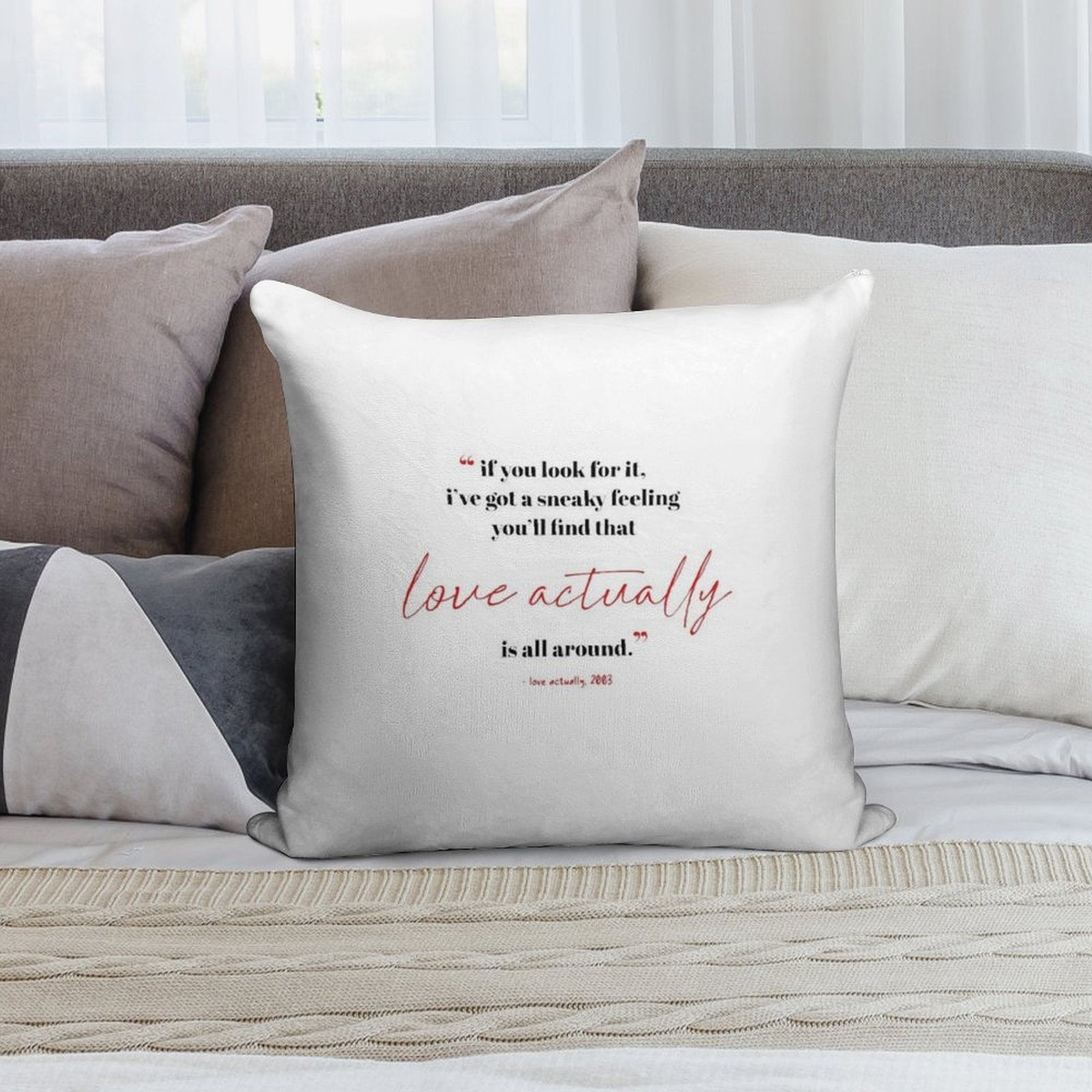 Love Actually Soft Fade-Resistant Throw Pillow