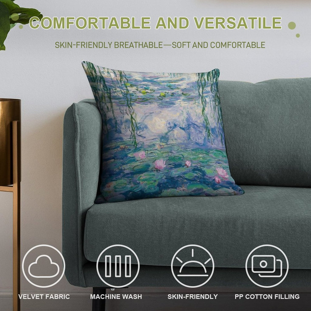 Water Lilies Claude Monet Fine Art Soft Multiple Sizes Throw Pillow