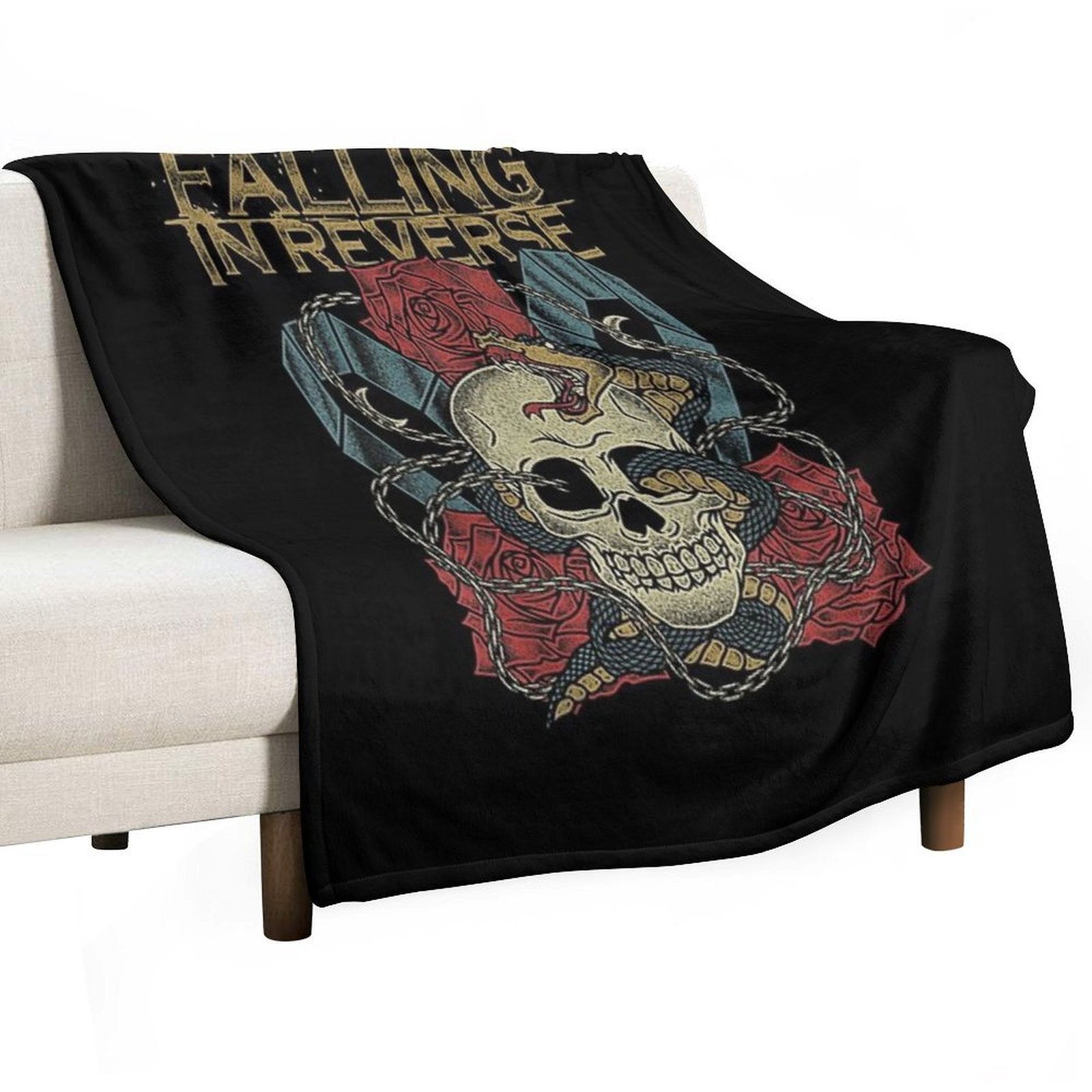 Falling In Reverse - Official Merchandise - The Death Vintage Anti-pilling Throw Blanket