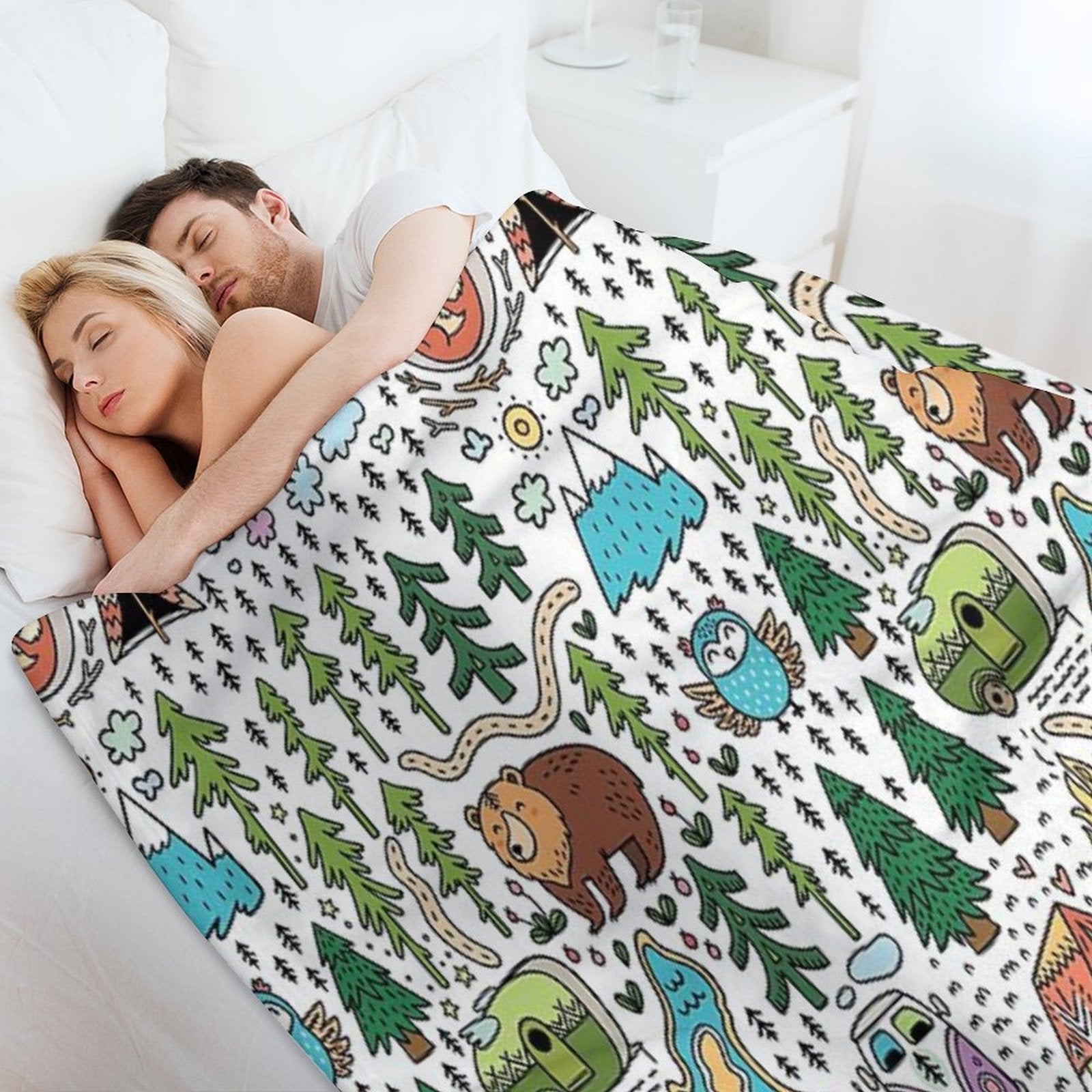 Happy Map Durable Throw Blanket