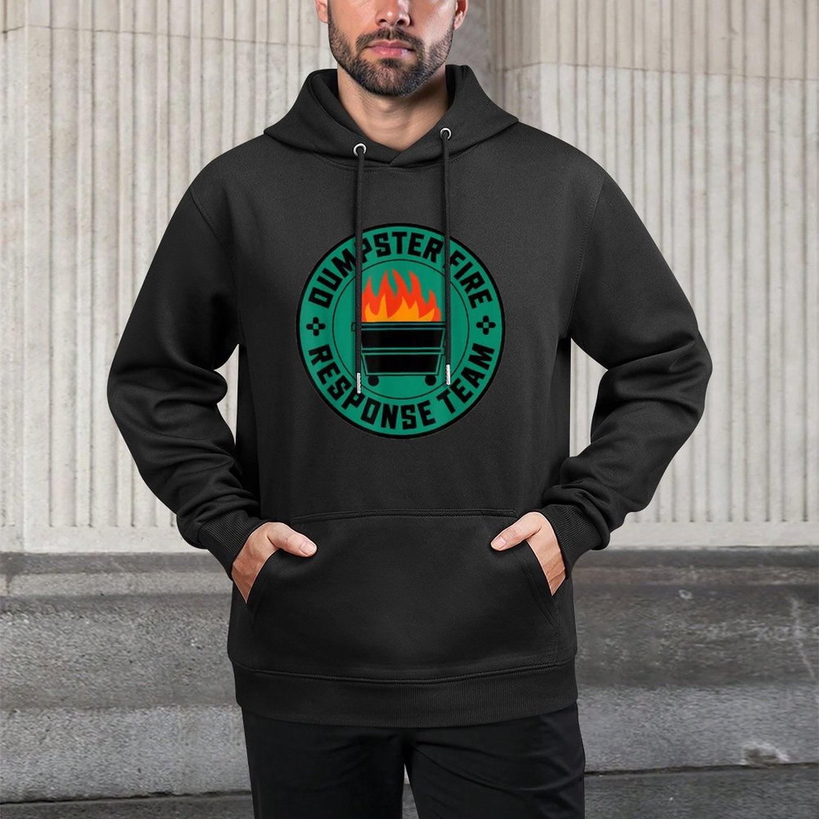 Dumpster Fire Response Team Funny Office Humor Meme Shape Retention Hoodie
