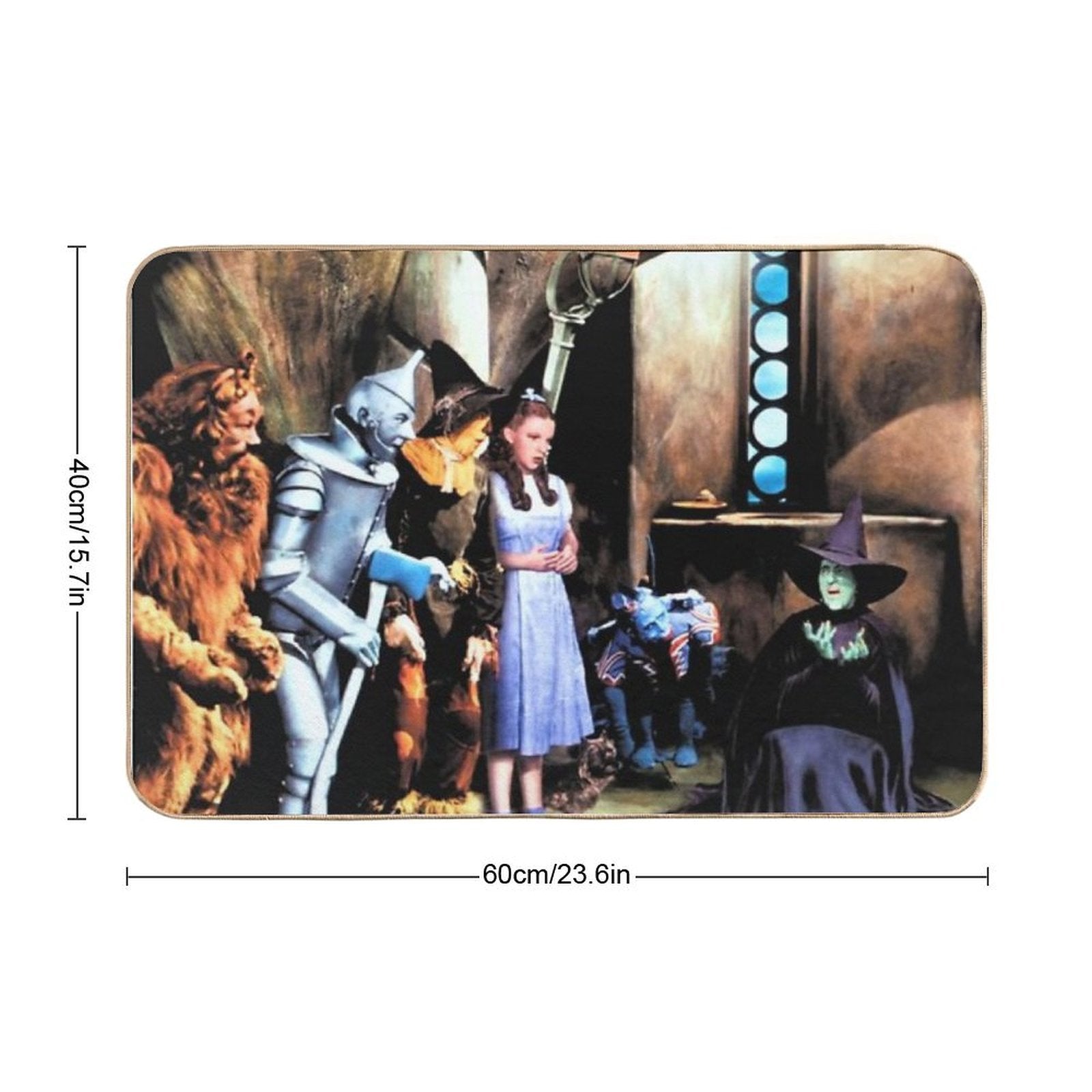 Colorized Vintage Design Print Stills  Oz Melting with  Mask  Dirt-Trapping Bath Mat