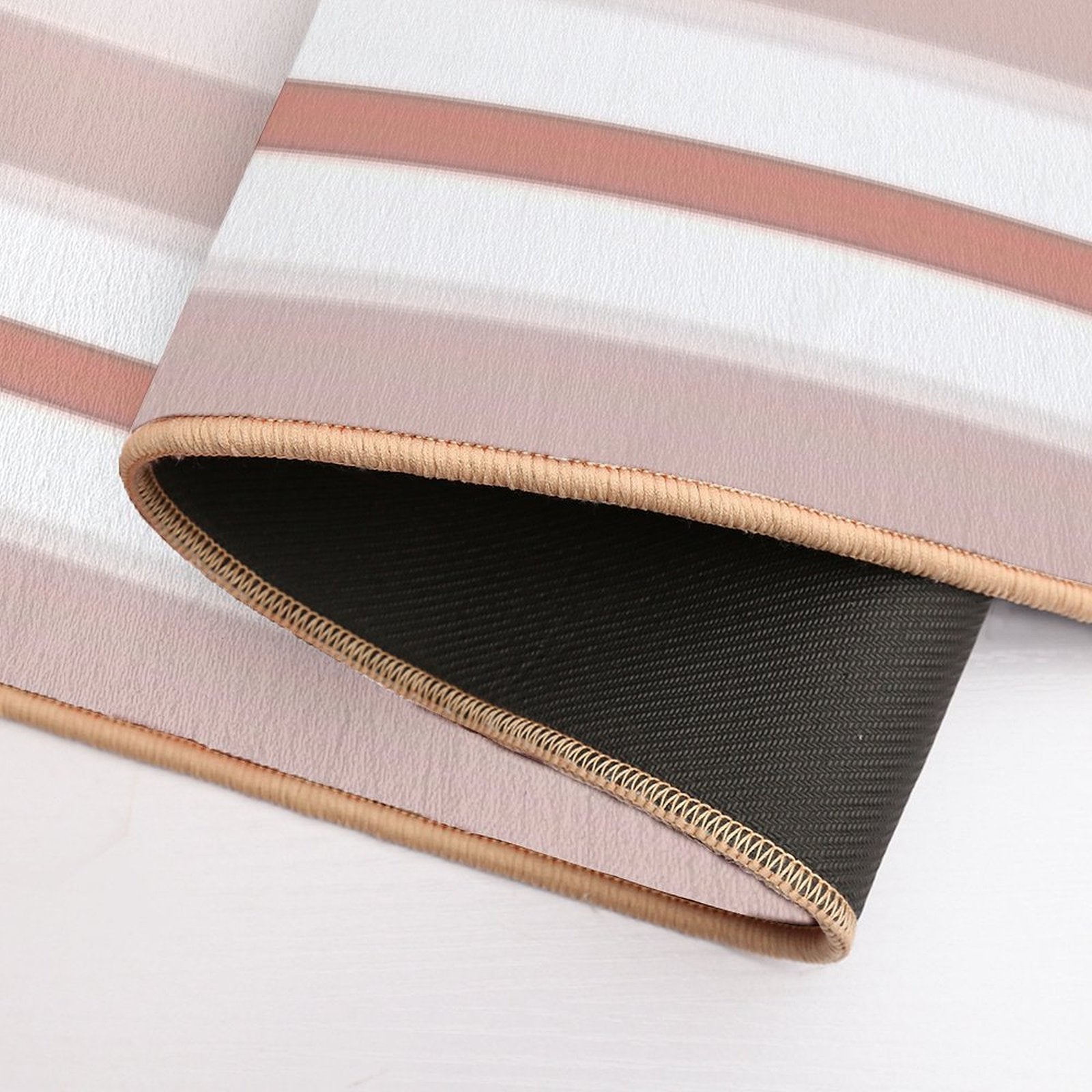 Line Art Neutral Peach  Eco-Friendly Bath Mat