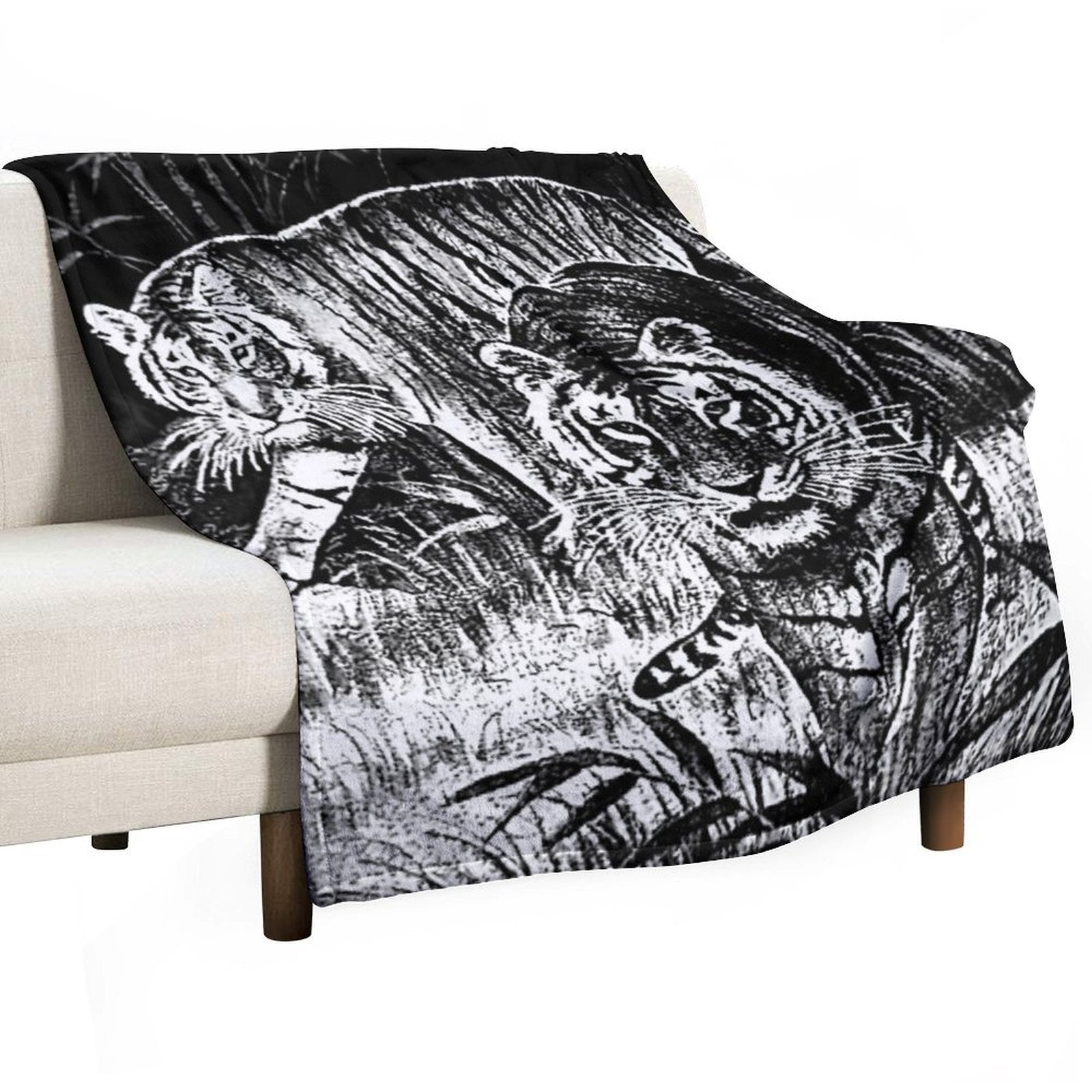Cobija Del Tigre Mexican Blanket Tiger Meme Plush Throw Blanket