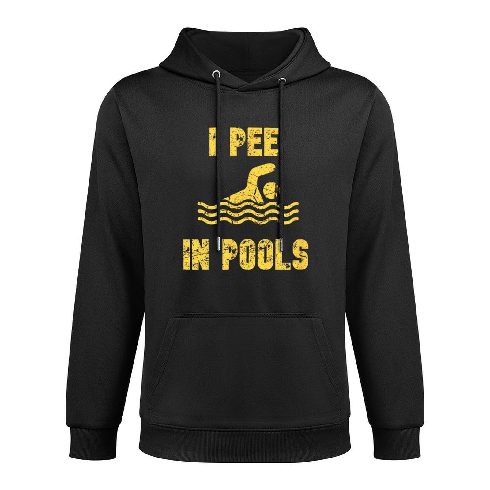 I Pee In Pools Stressed Yellow - Pool Gear for Men Or Women Durable Construction Hoodie