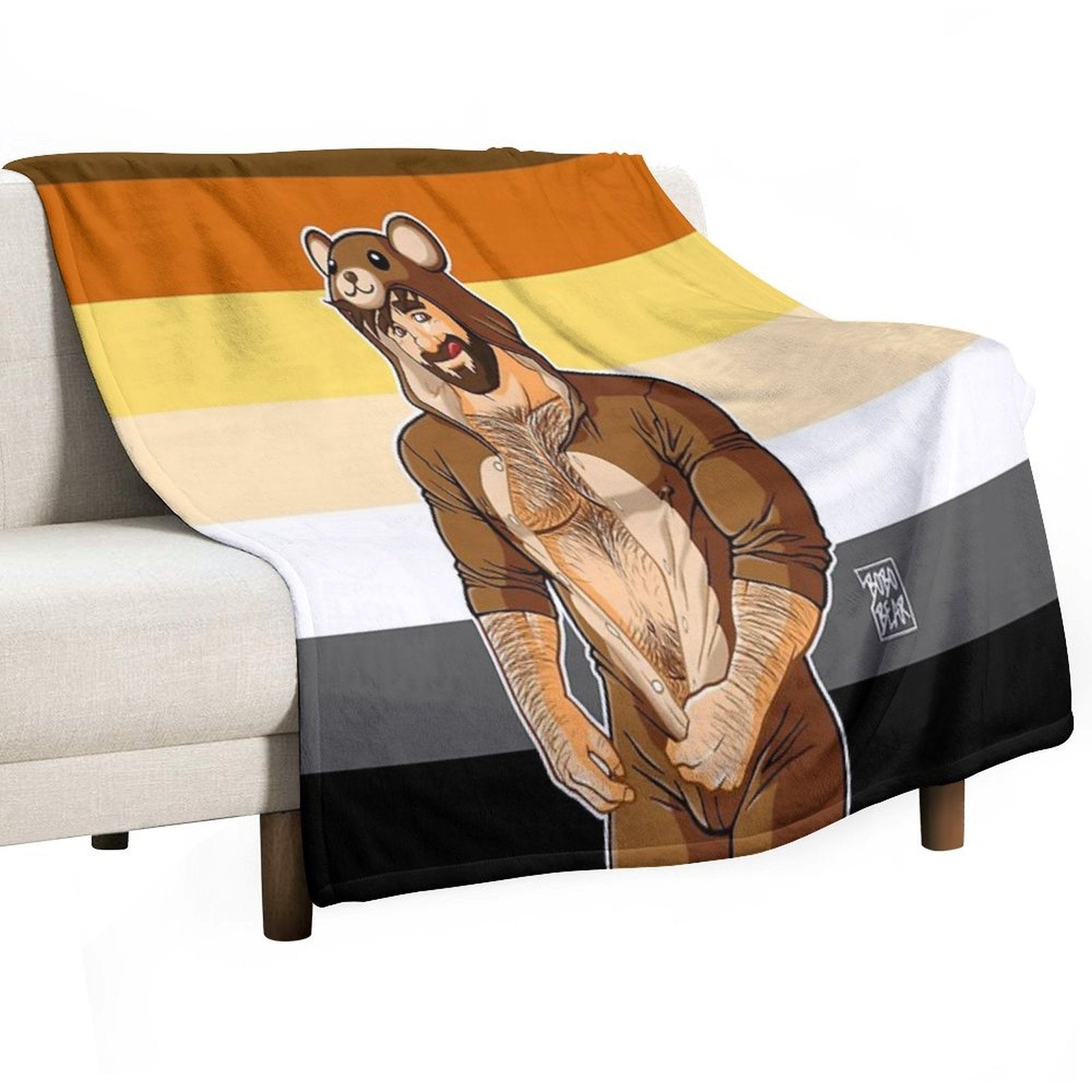 ADAM LIKES TEDDY BEARS - BEAR PRIDE Easy Care Throw Blanket
