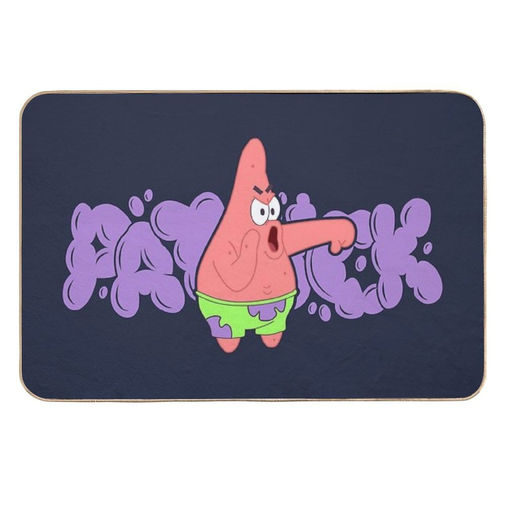 Boo Patrick Star with Purple Graffiti  Easy Maintenance Bath Mat