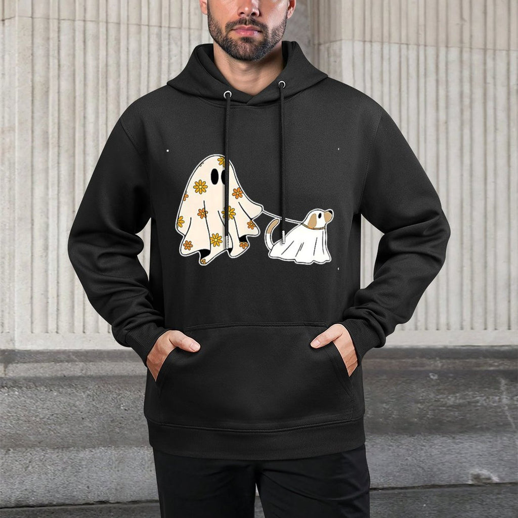 Ghost Dog, Dog Lovers Halloween for Men Women Kids Pilling-Resistant Hoodie