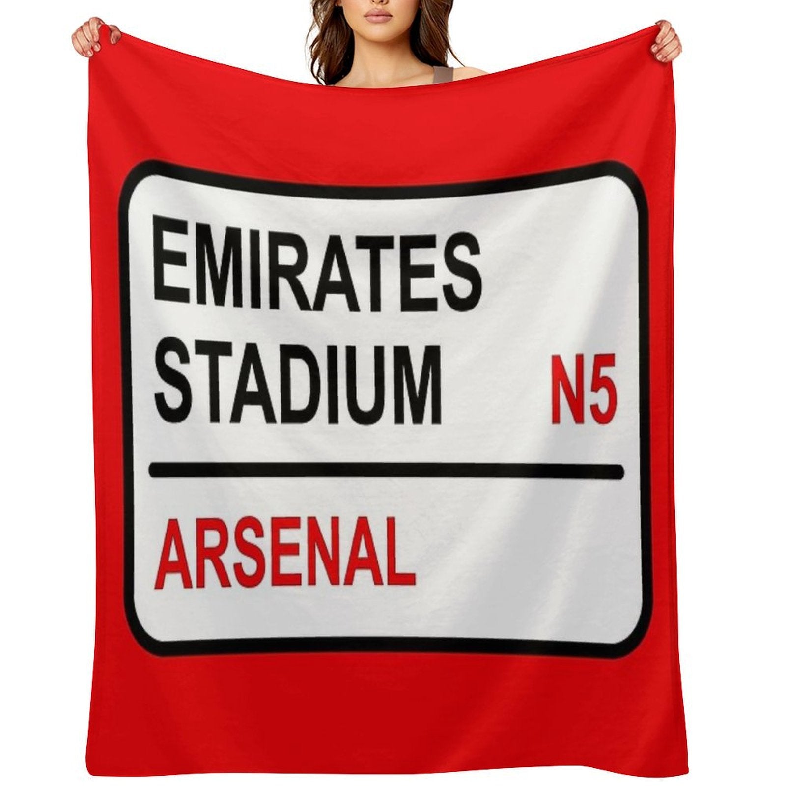 Emirates Stadium Football Sign Wrinkle-free Throw Blanket