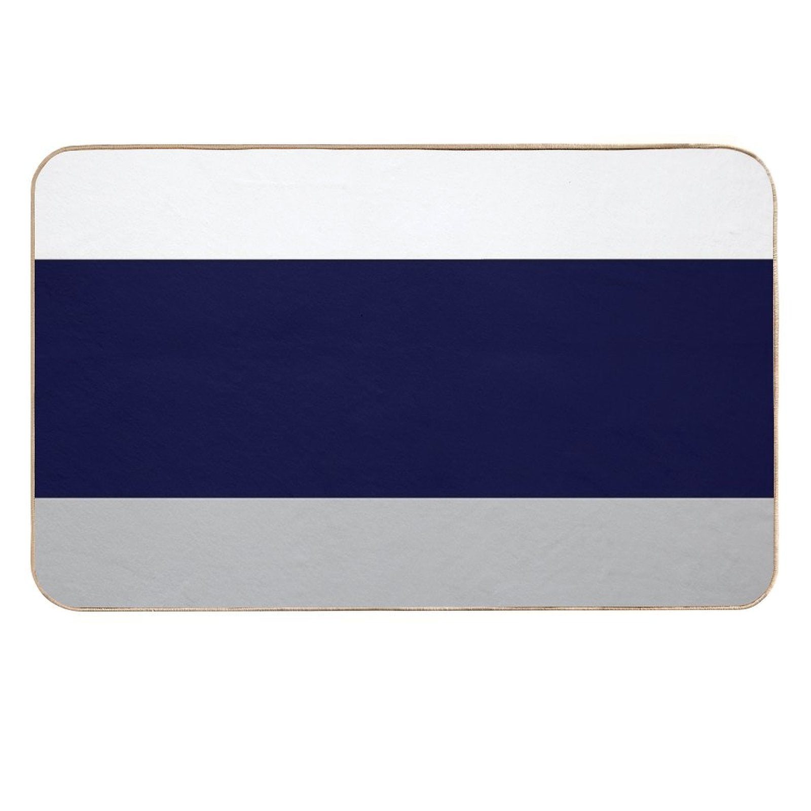 Three Color Stripes Silver Gray Navy Blue And White  Eco-Friendly Bath Mat